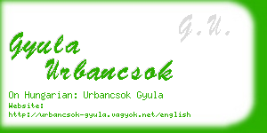 gyula urbancsok business card